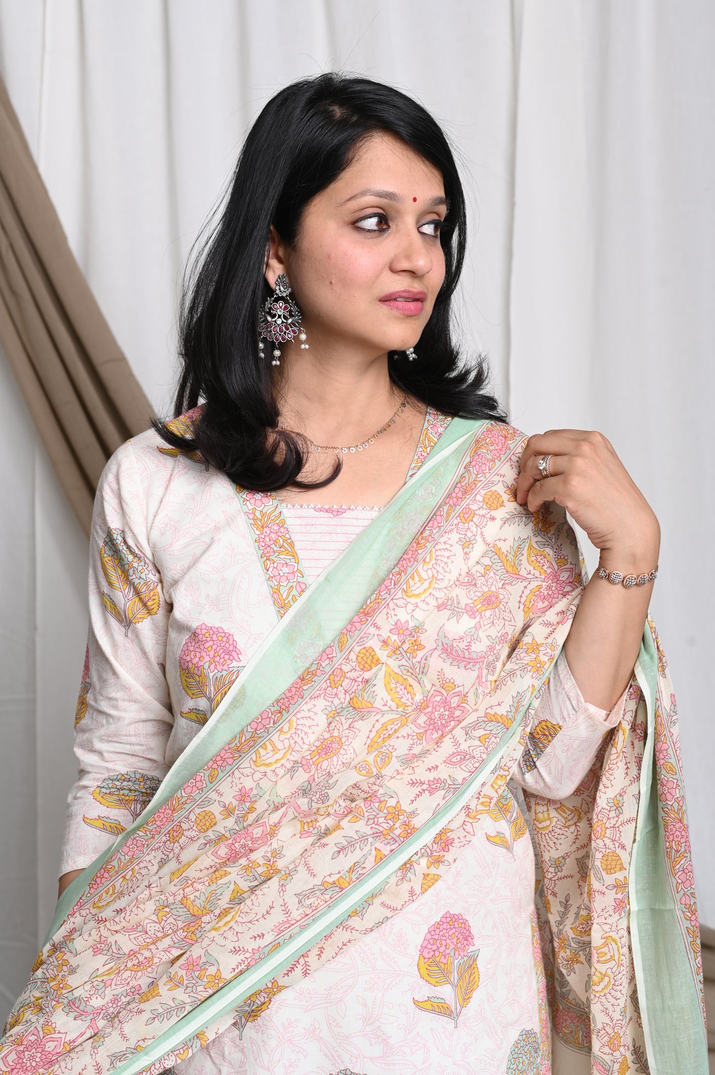 Noori Handblock Cotton Suit Set