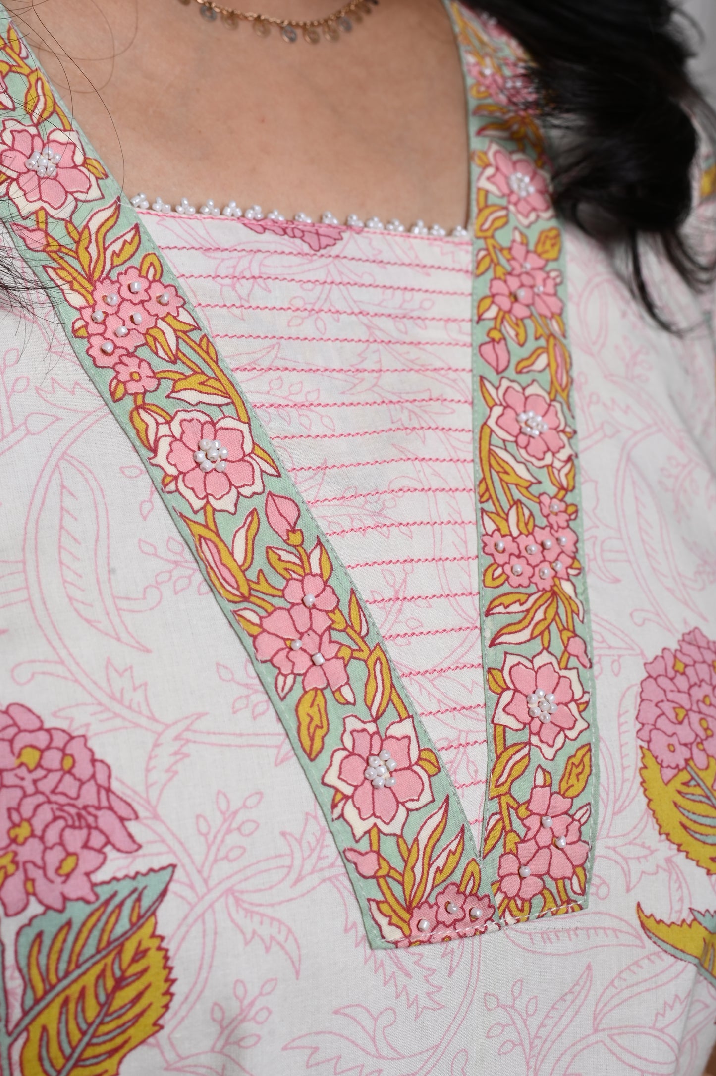 Noori Handblock Cotton Suit Set