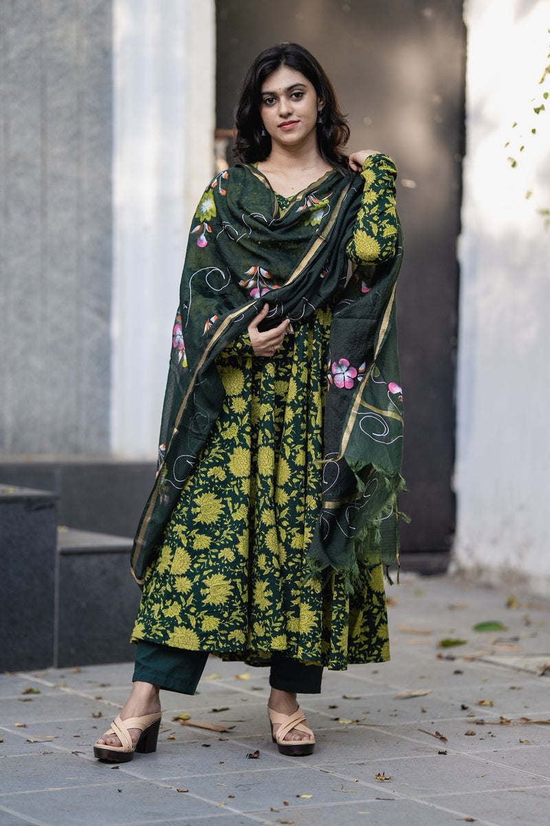 Vanaja Cotton Anarkali Suit Set