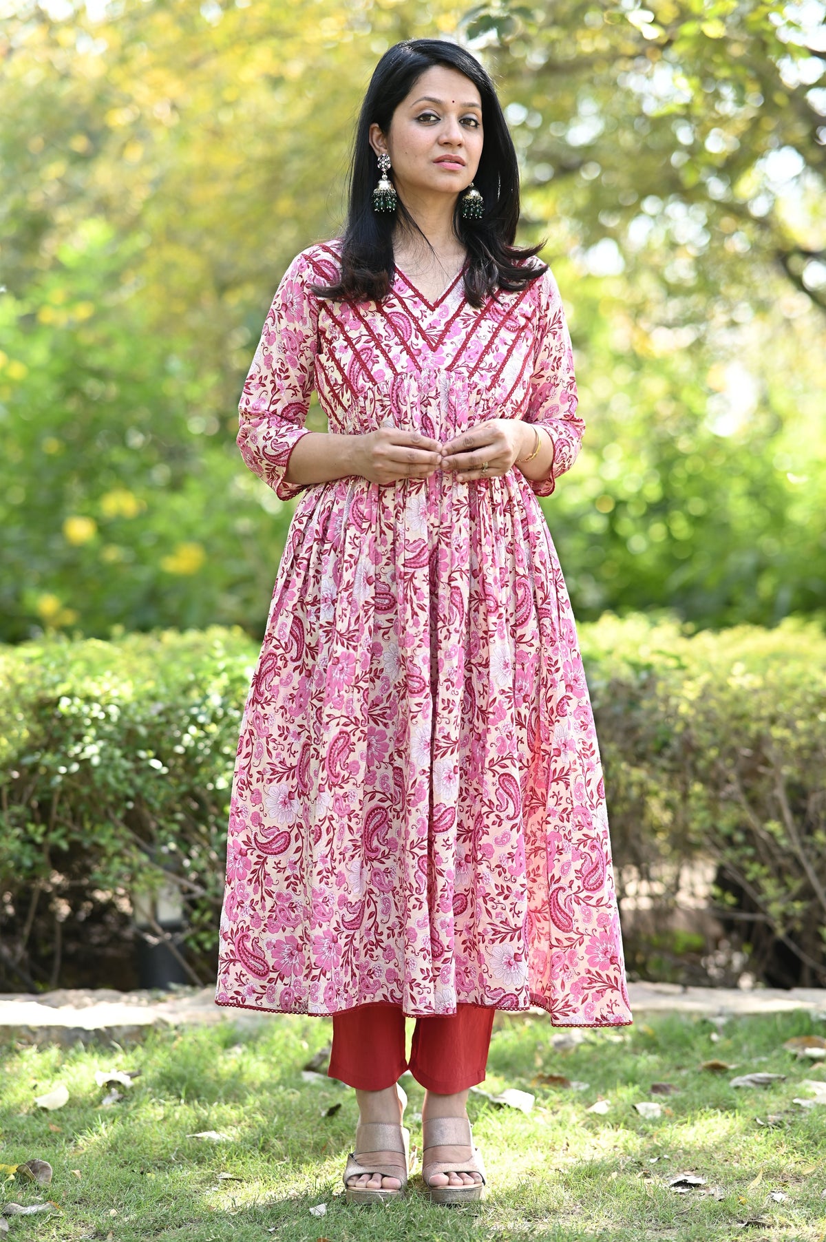 Anicham Alia Anarkali Cotton Suit Set