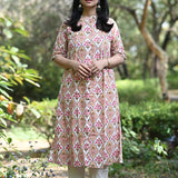 Esha Peach Cotton Kurti