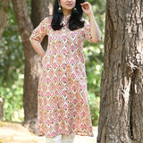 Esha Peach Cotton Kurti