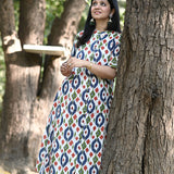 Ikkat Multicolor Cotton Kurti