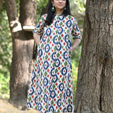 Ikkat Multicolor Cotton Kurti