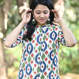 Ikkat Multicolor Cotton Kurti