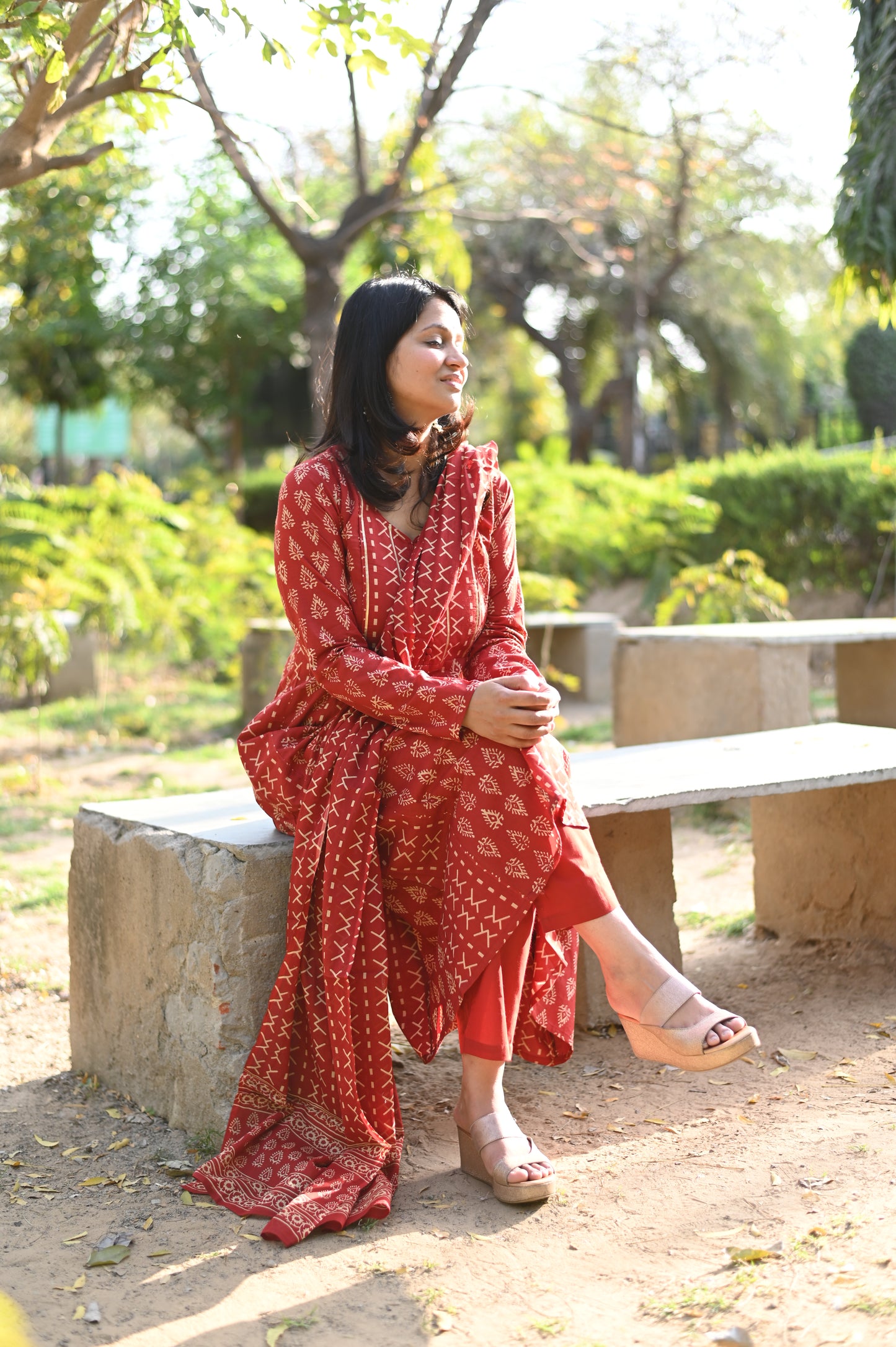 Marina Anarkali Cotton Suit Set