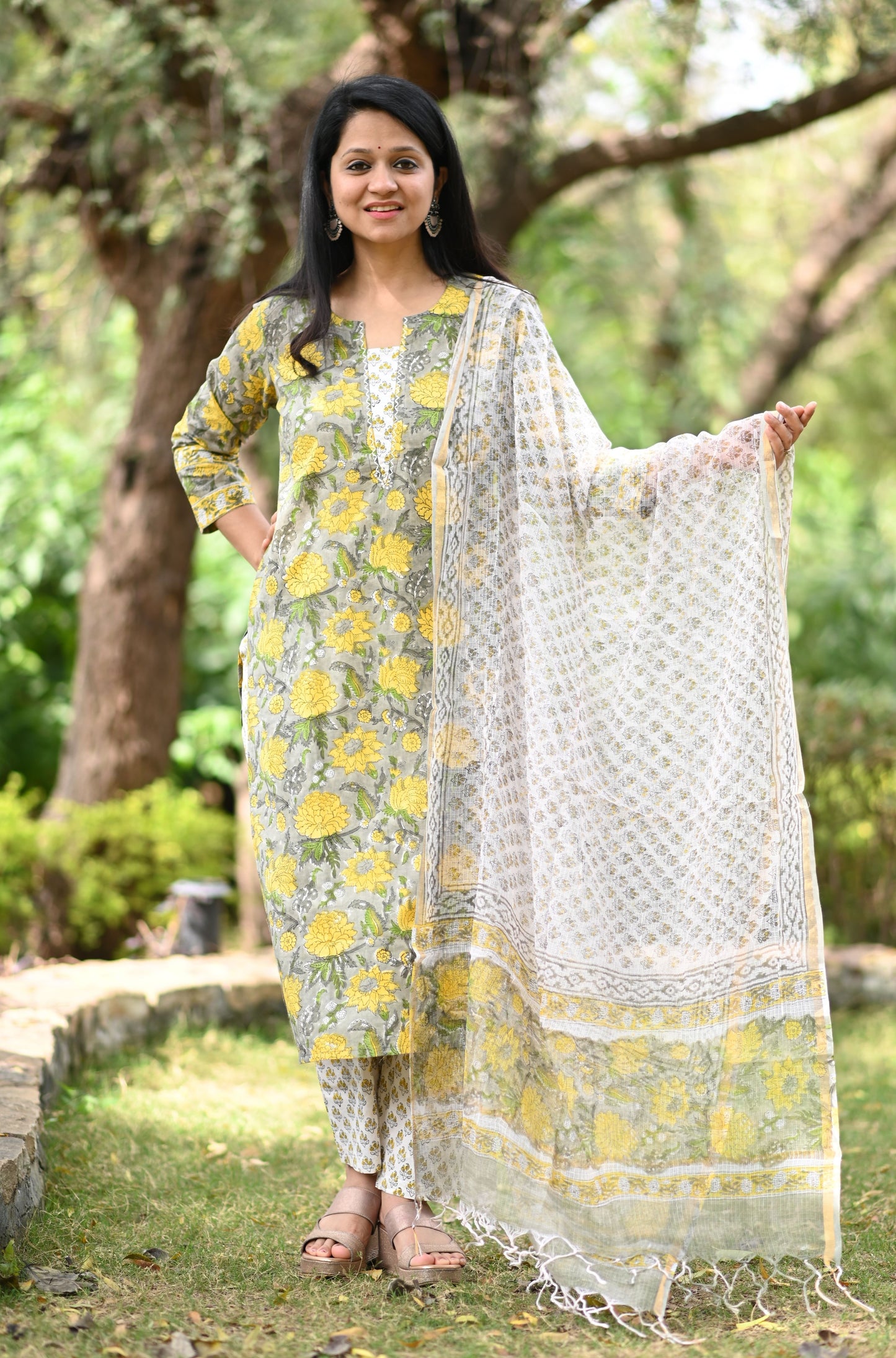 Kiara Hand Block Cotton Suit Set