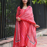 Red Lehariya Suit Set