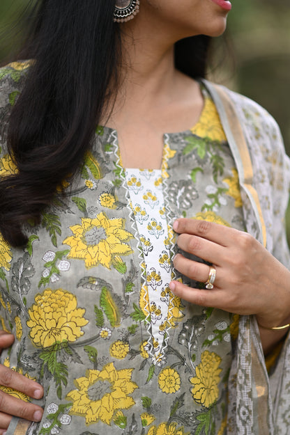 Kiara Hand Block Cotton Suit Set