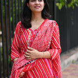 Red Lehariya Suit Set