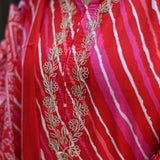 Red Lehariya Suit Set