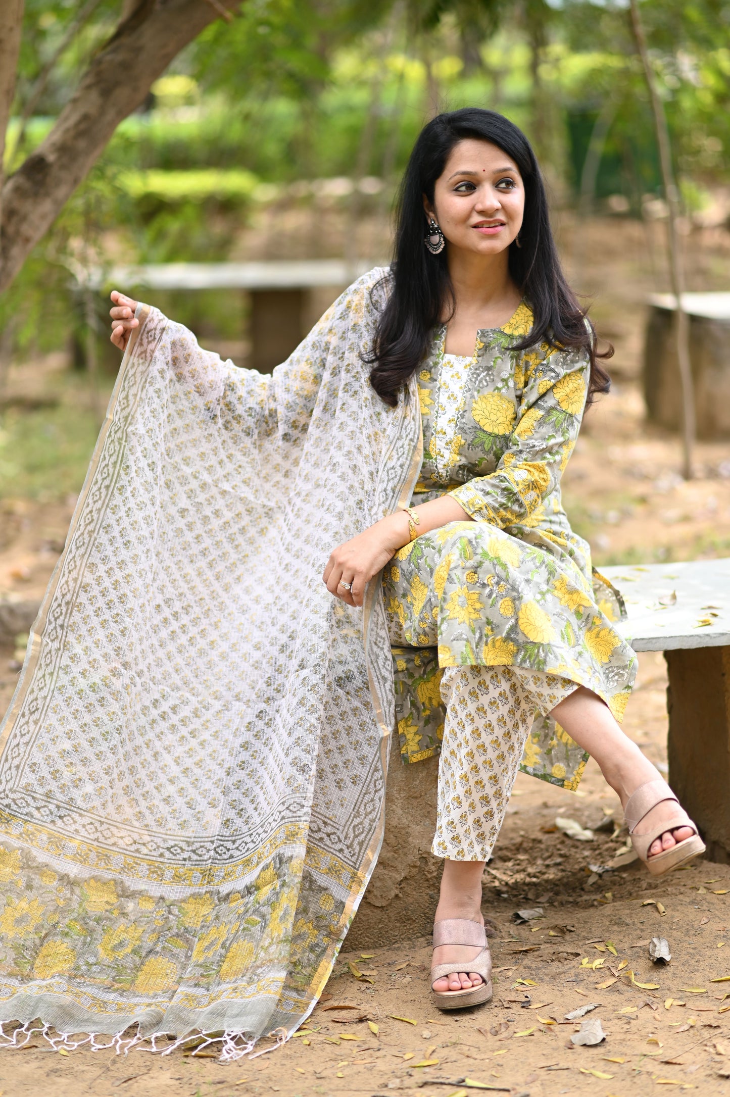 Kiara Hand Block Cotton Suit Set