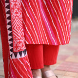 Red Lehariya Suit Set