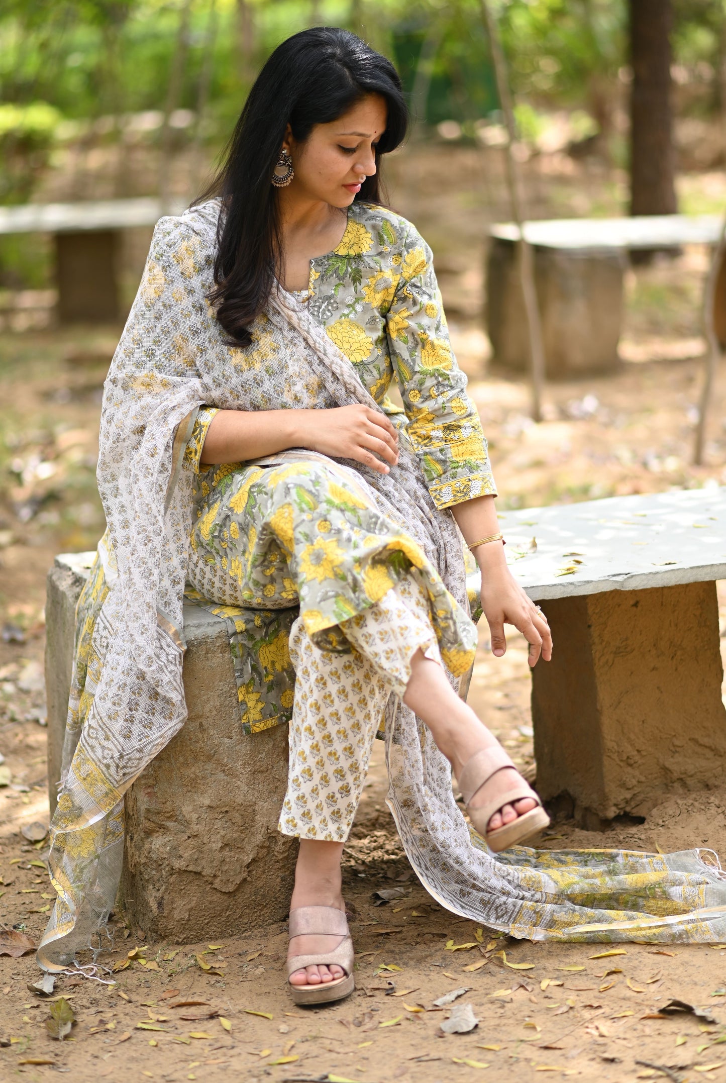 Kiara Hand Block Cotton Suit Set