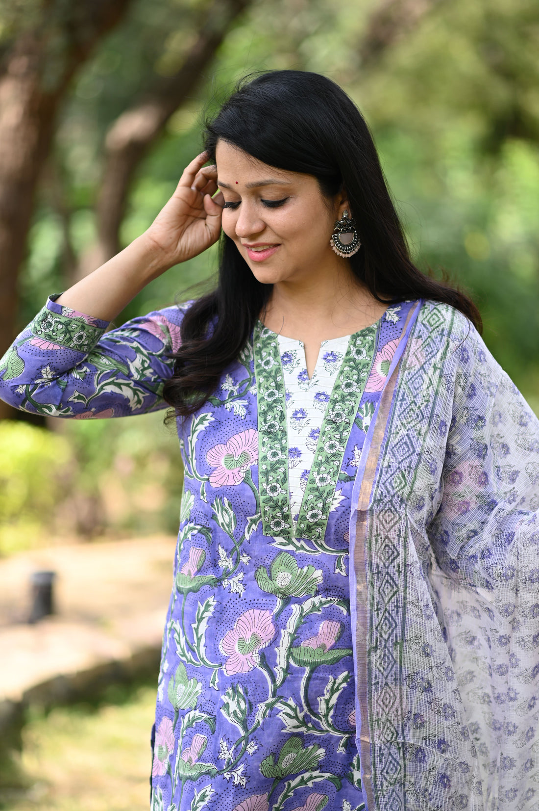 Aditi bagaru HandBlock Cotton Suit Set