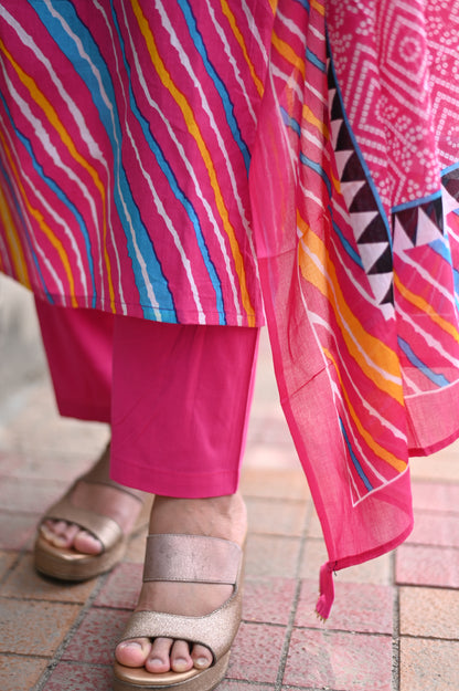 Multicolor Lehariya Suit Set