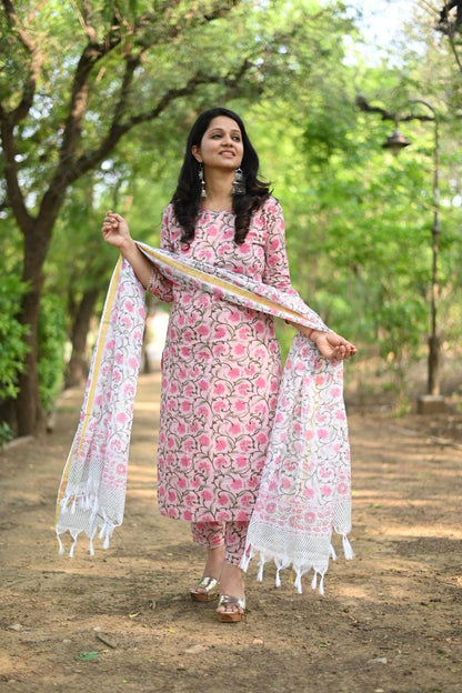 Jaal-Boota Print Suit Set