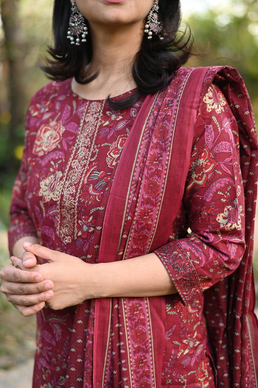 Mahira Floral Cotton Suit Set
