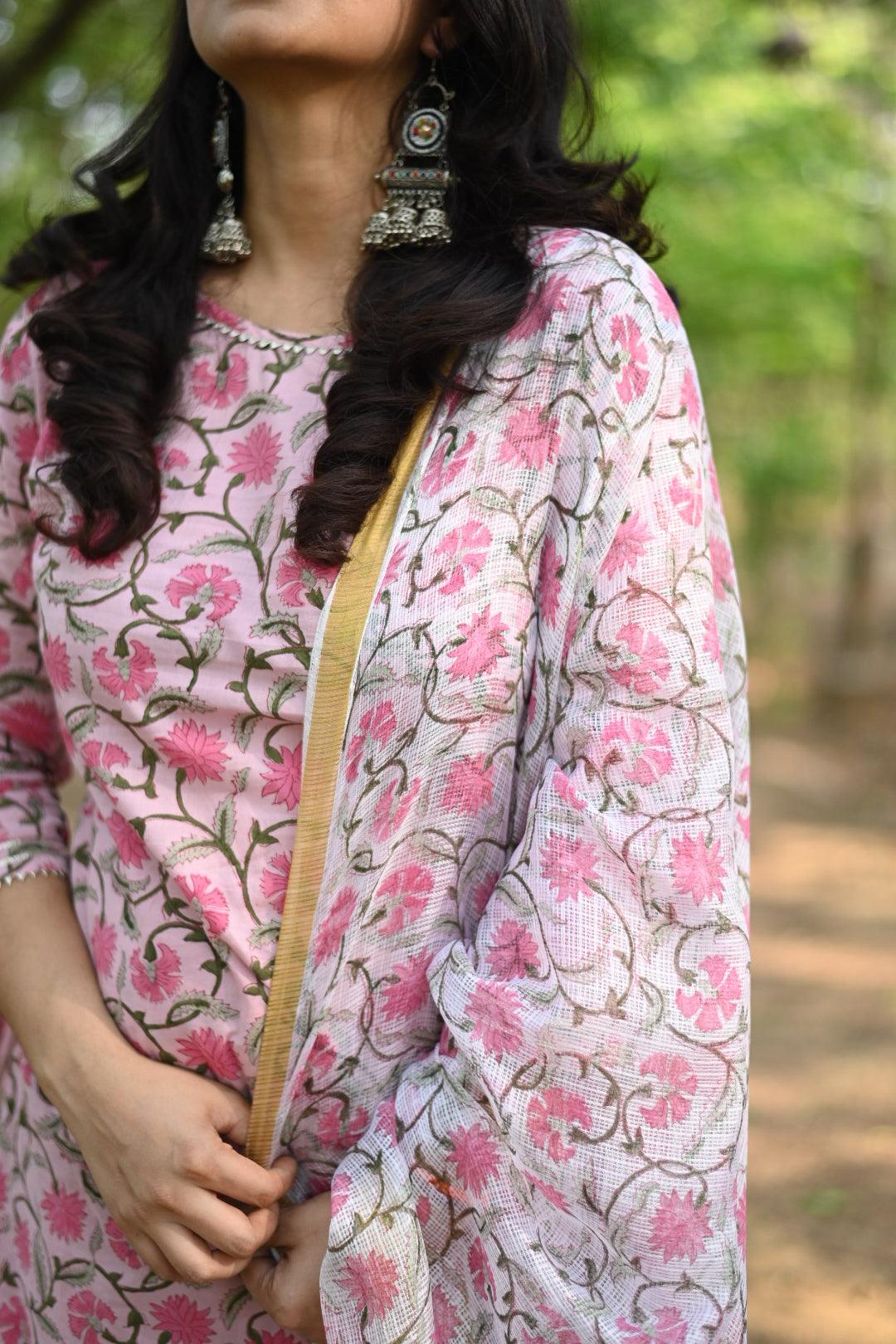 Jaal-Boota Print Suit Set