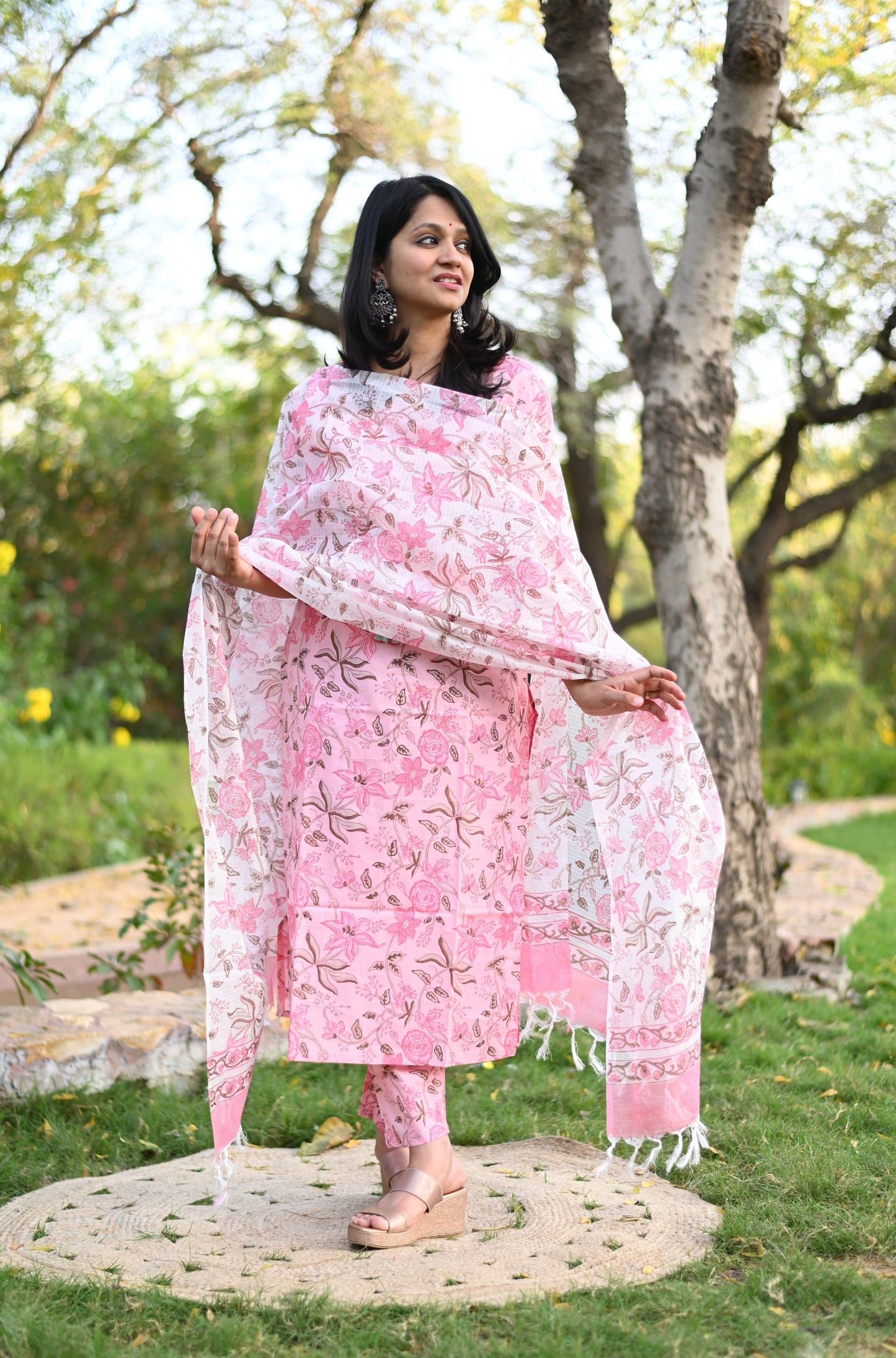 Kaartiki Hand Block Cotton Suit Set