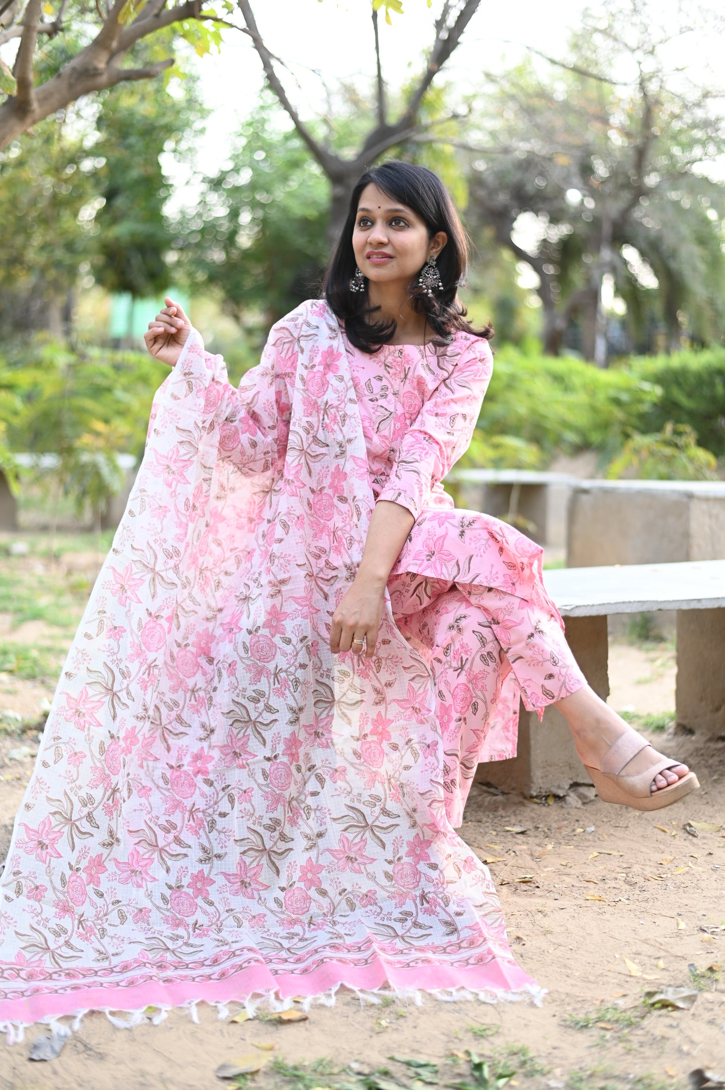 Kaartiki Hand Block Cotton Suit Set