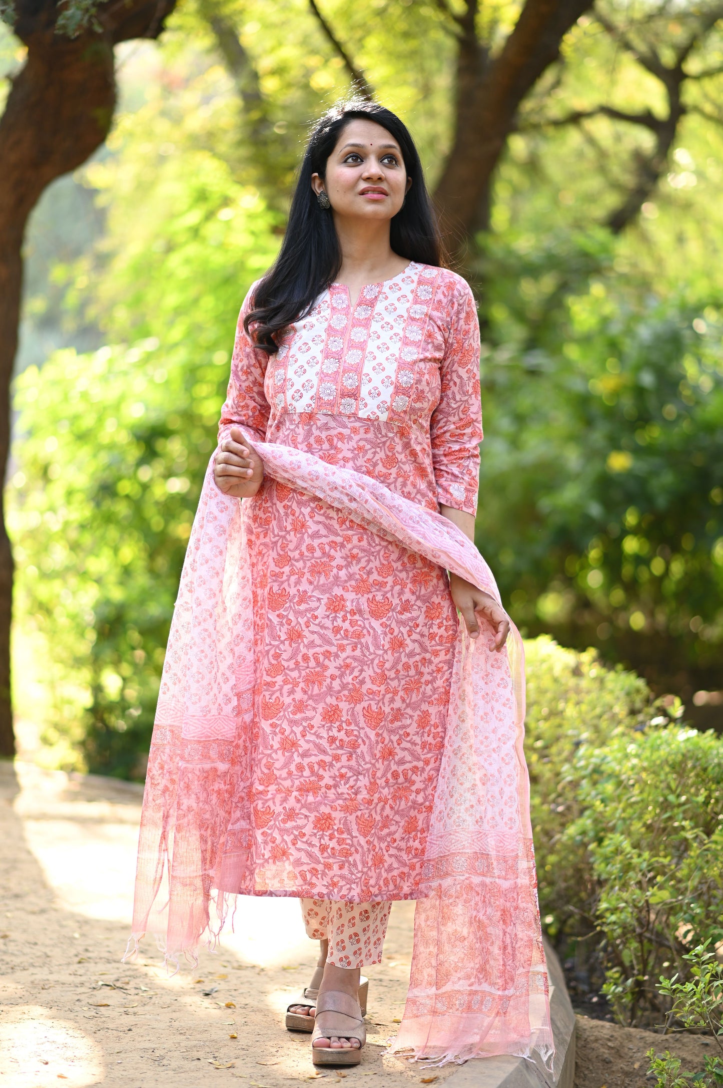 Kesari Hand Block Cotton Suit Set