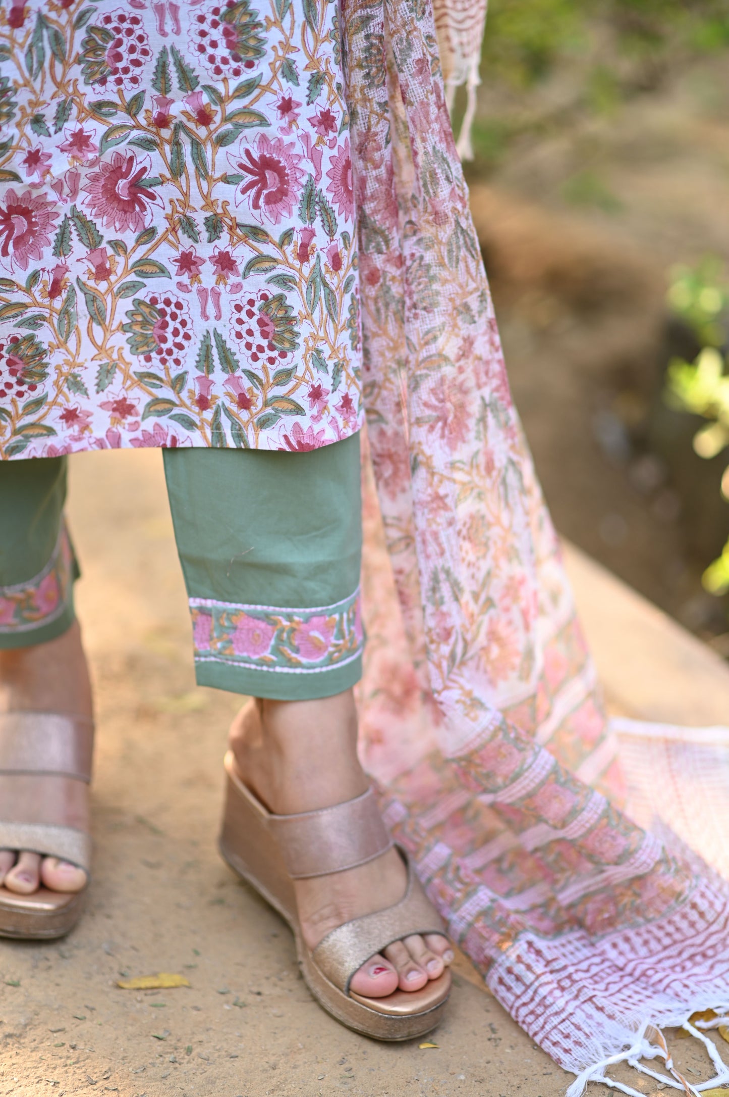 Rajni Hand Block Cotton Suit Set