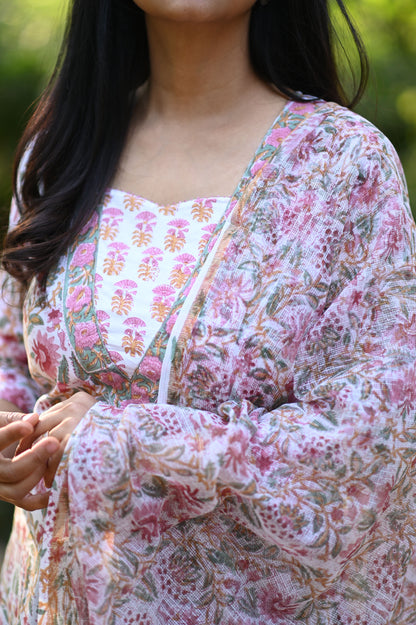 Rajni Hand Block Cotton Suit Set