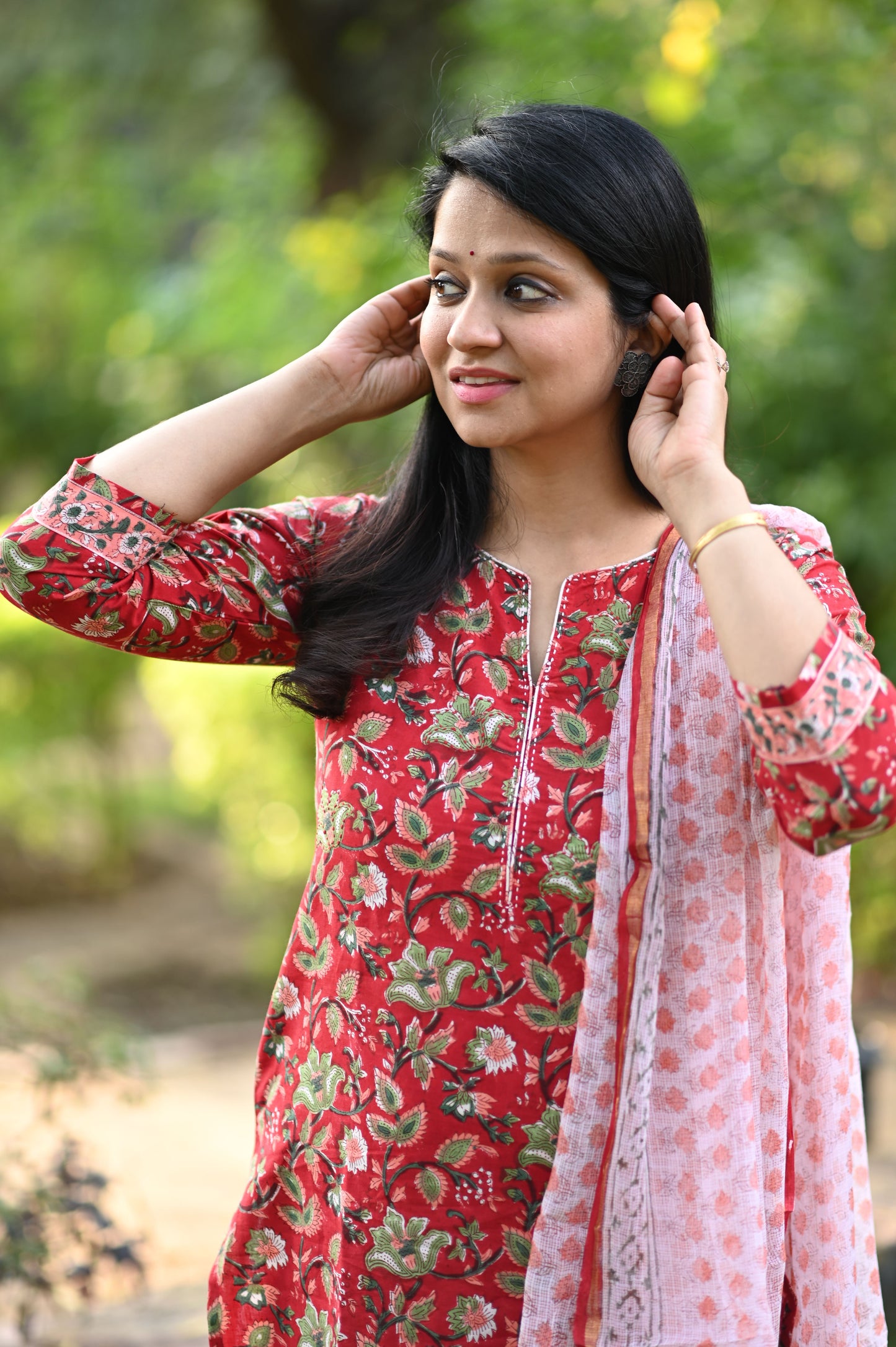Mallika Hand Block Cotton Suit Set