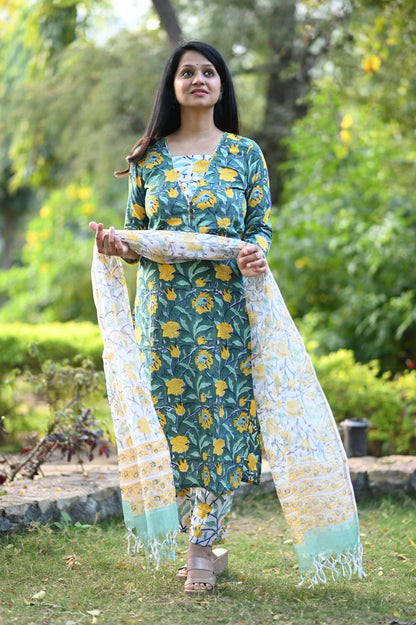 Harini Hand Block Cotton Suit Set