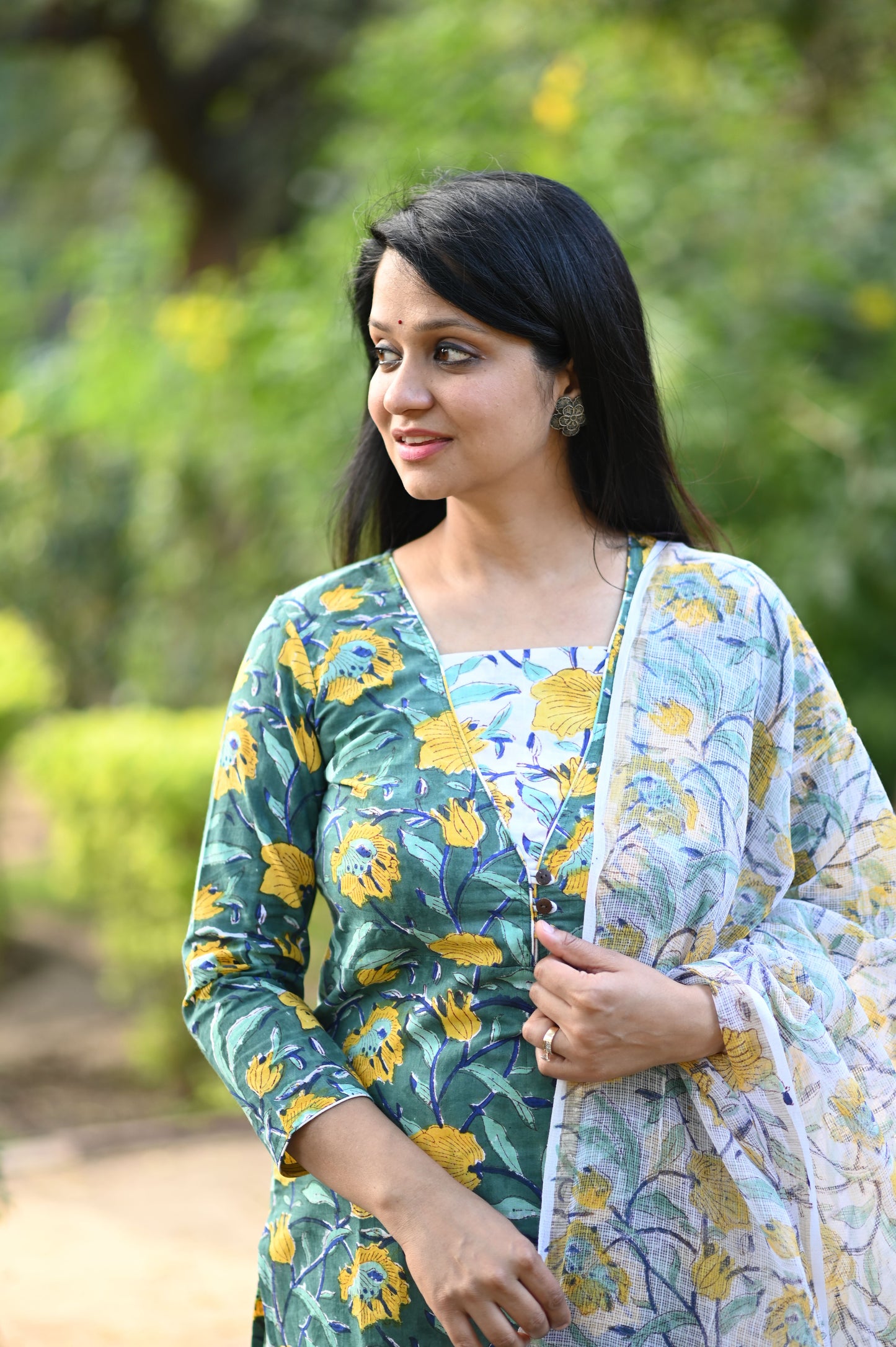 Harini Hand Block Cotton Suit Set
