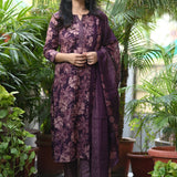 Vibrant Wine Designer Cotton Suit Set