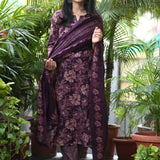 Vibrant Wine Designer Cotton Suit Set
