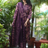 Vibrant Wine Designer Cotton Suit Set