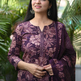 Vibrant Wine Designer Cotton Suit Set