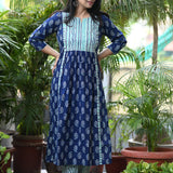 Aarvi Indigo Cotton Kurta Pant Set