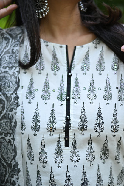 Kaalindi Hand Block Suit Set