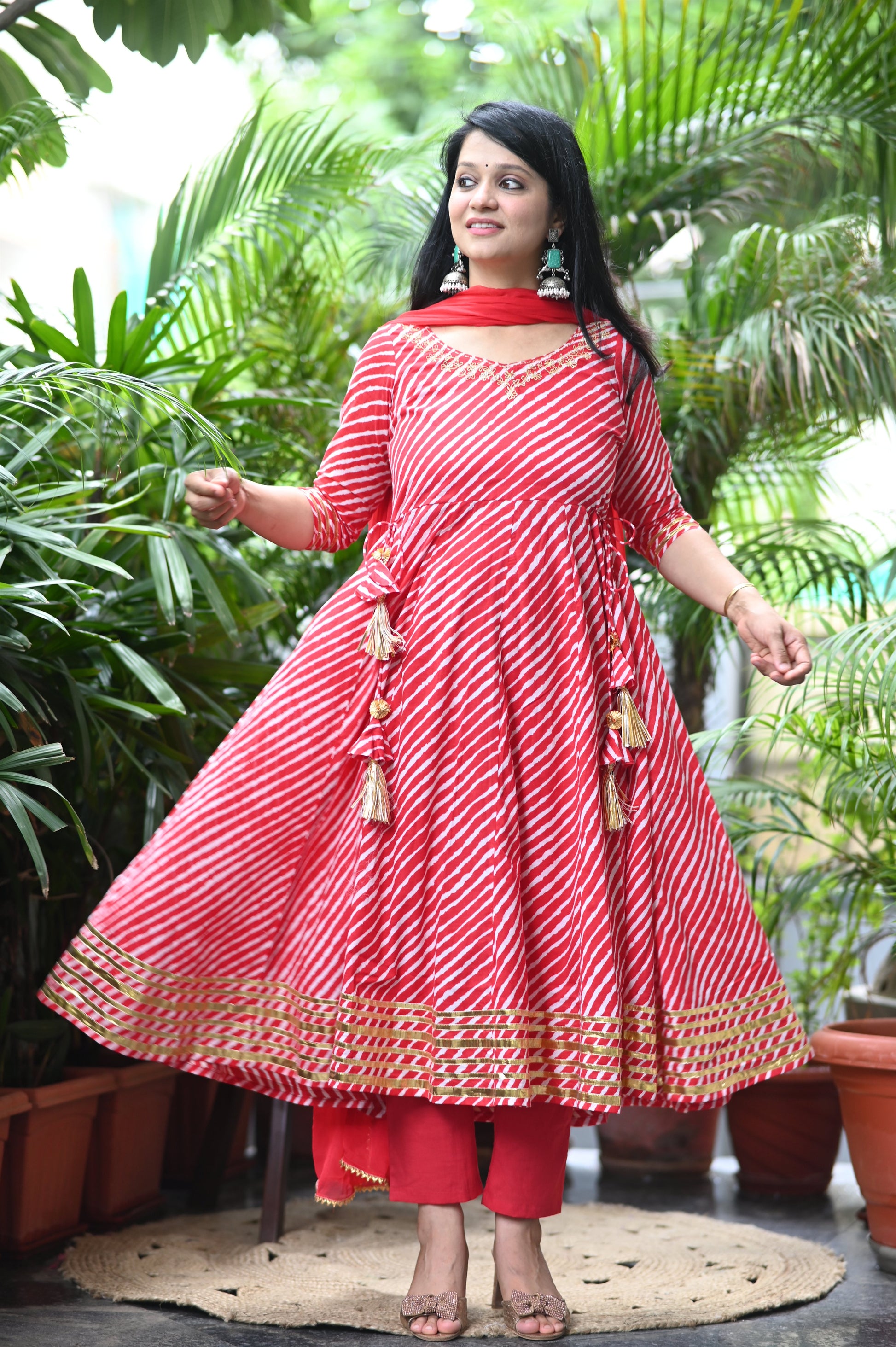 Raagini Lehariya Anarkali Suit Set – DHOLKEE Raagini Lehariya Anarkali Suit Set – DHOLKEE