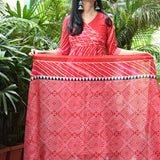 Sindoori Bandhani Anarkali Suit Set
