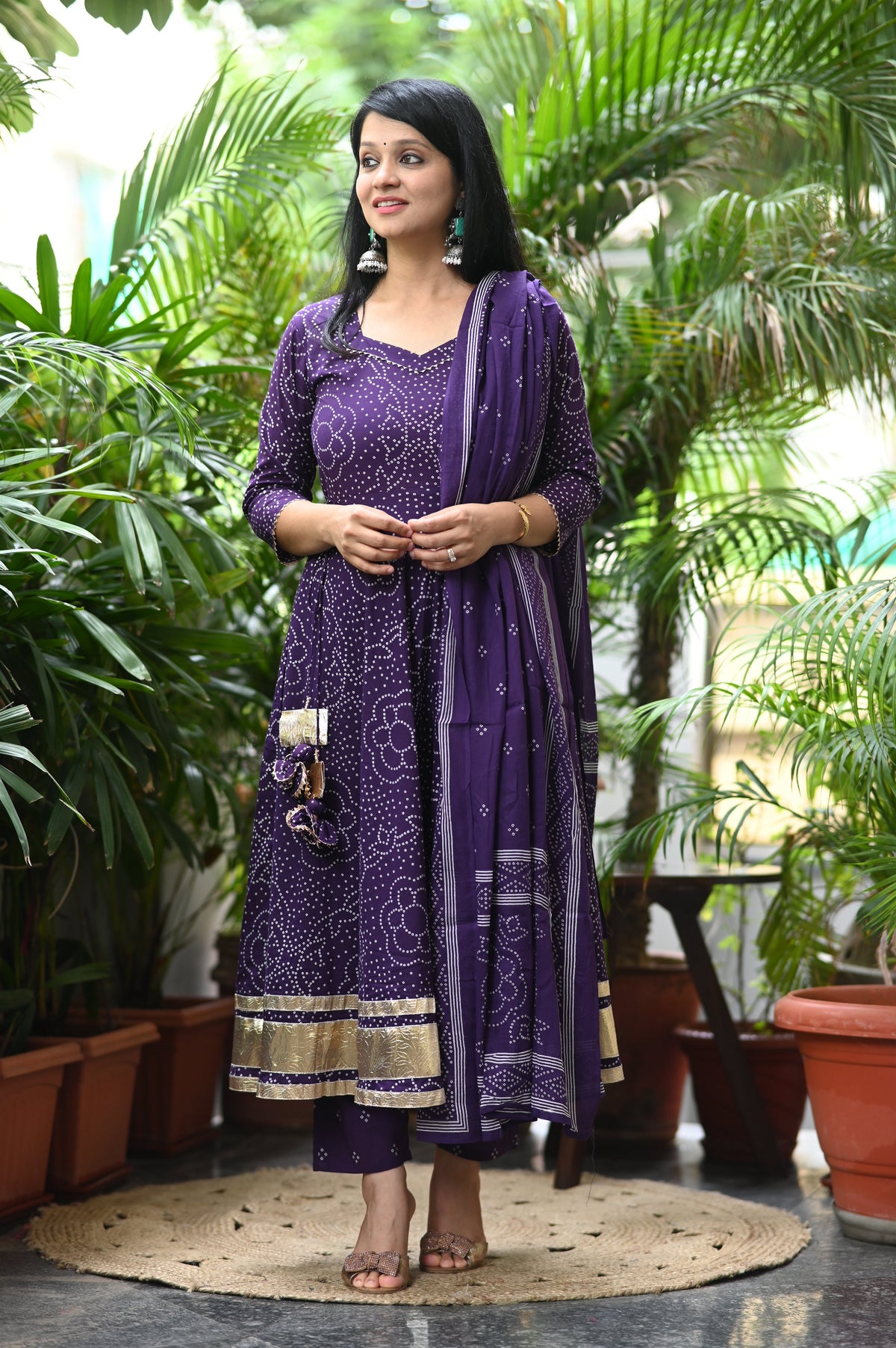 Gulbandh Bandhani Anarkali Suit Set