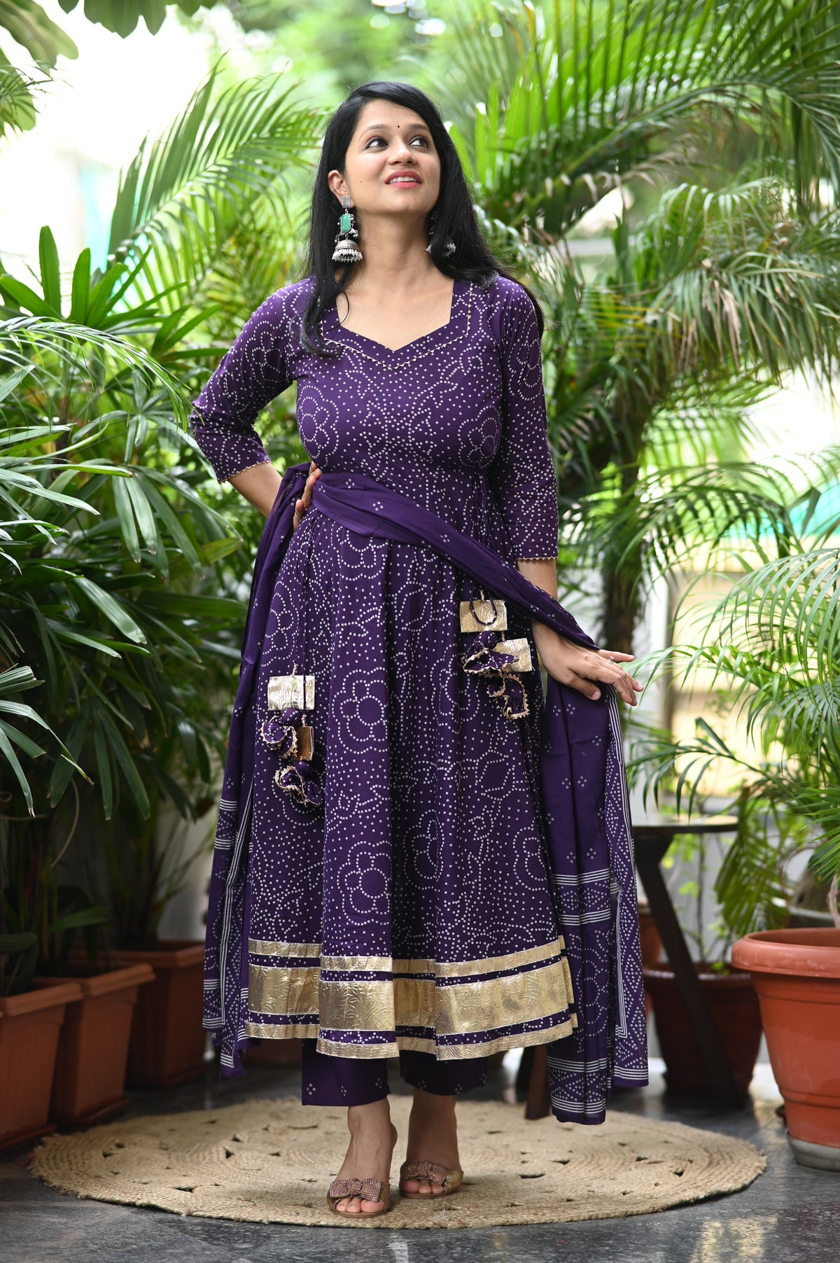 Gulbandh Bandhani Anarkali Suit Set