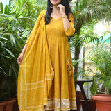 Kesarbandh Bandhani Anarkali Suit Set