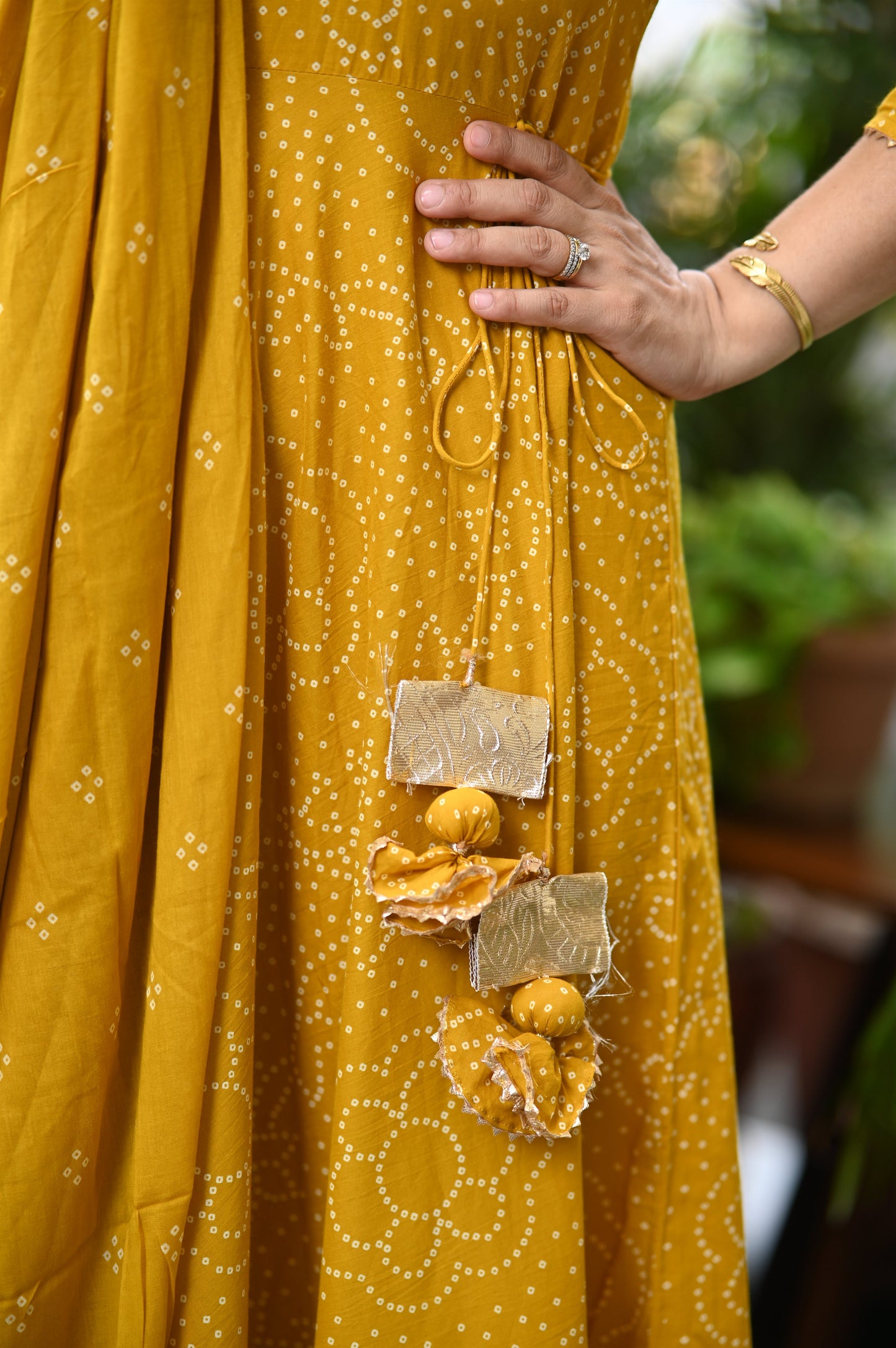 Kesarbandh Bandhani Anarkali Suit Set