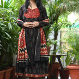 Masakali Ikkat Cotton Anarkali Suit Set