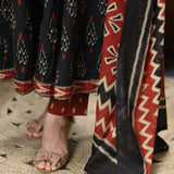Masakali Ikkat Cotton Anarkali Suit Set