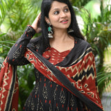 Masakali Ikkat Cotton Anarkali Suit Set