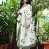 Olive Striped Cotton Suit Set