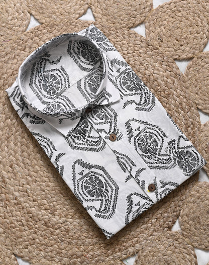 Paisley White Cotton Shirt