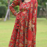 Mishka Floral Anarkali Cotton Sut Set