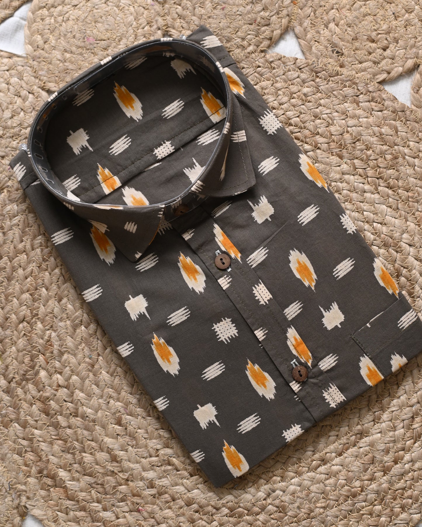 Abstract Print Cotton Shirt